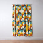1970s Colors Mid Century Modern Geometric Pattern  Window Curtain Gallery Image 3
