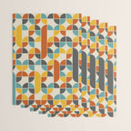 1970s Colors Mid Century Modern Geometric Pattern  Wrapping Paper Gallery Image 3