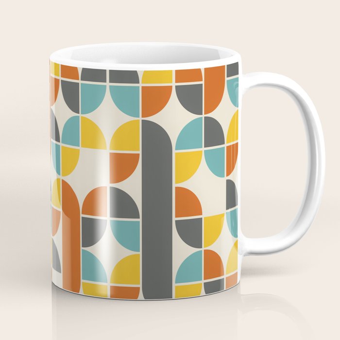 1970s Colors Mid Century Modern Geometric Pattern  Coffee Mug Gallery Image 1