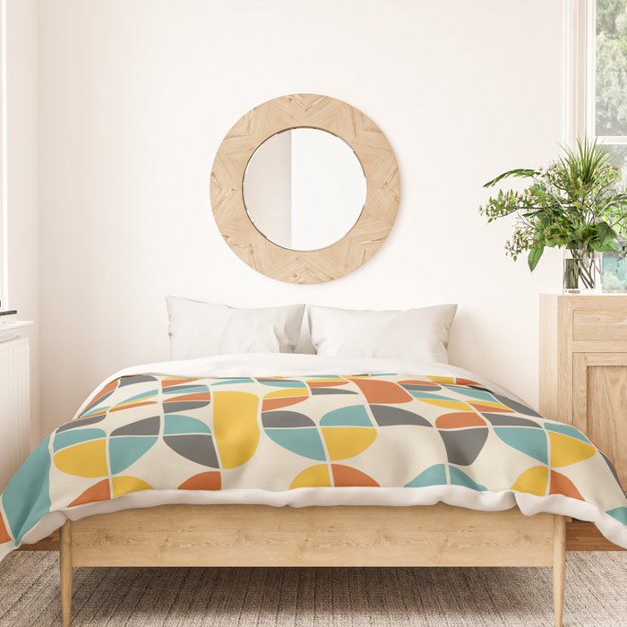 1970s Colors Mid Century Modern Geometric Pattern  Duvet Cover Gallery Image 3