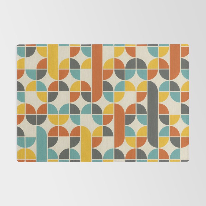 1970s Colors Mid Century Modern Geometric Pattern  Rug Gallery Image 2