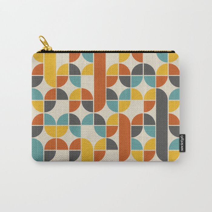 1970s Colors Mid Century Modern Geometric Pattern  Carry All Pouch Gallery Image 1