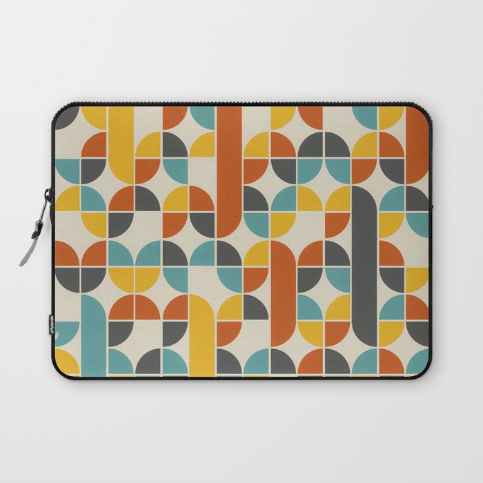1970s Colors Mid Century Modern Geometric Pattern  Laptop Sleeve Gallery Image 1