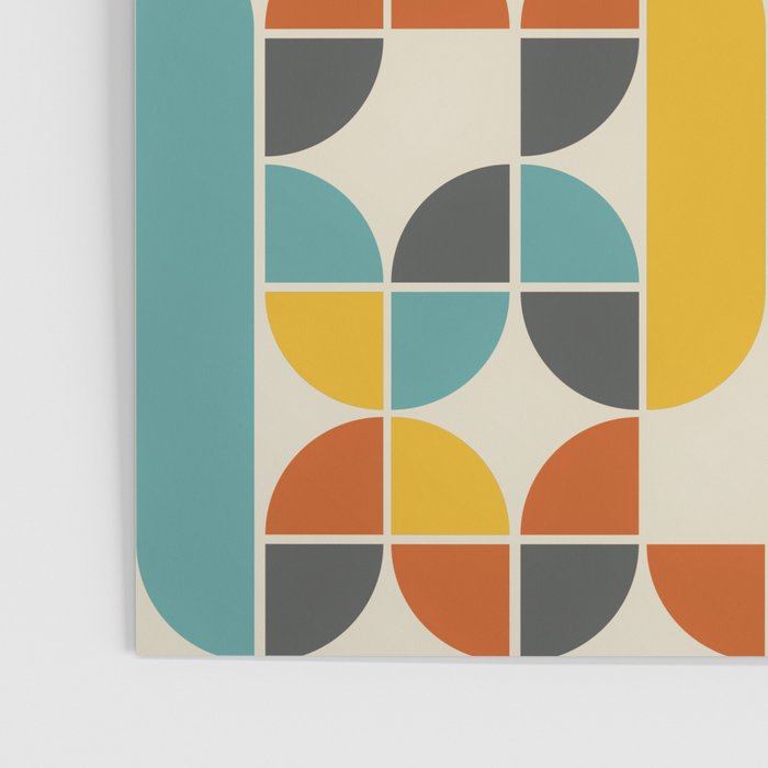 1970s Colors Mid Century Modern Geometric Pattern  Poster Gallery Image 3