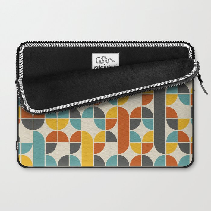 1970s Colors Mid Century Modern Geometric Pattern  Laptop Sleeve Gallery Image 2