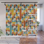 1970s Colors Mid Century Modern Geometric Pattern  Wall Mural Gallery Image 1