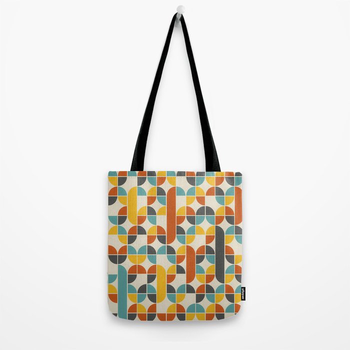 1970s Colors Mid Century Modern Geometric Pattern  Tote Bag Gallery Image 2
