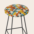 1970s Colors Mid Century Modern Geometric Pattern  Stool Gallery Image 2