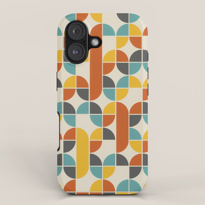 1970s Colors Mid Century Modern Geometric Pattern  iPhone Case Gallery Image 1