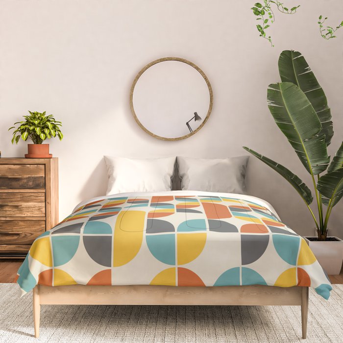 1970s Colors Mid Century Modern Geometric Pattern  Comforter Gallery Image 3