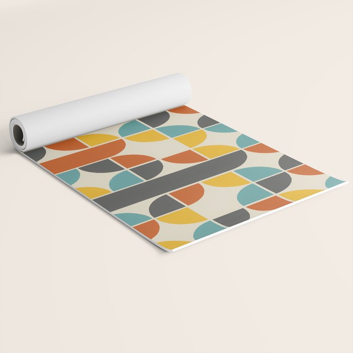 1970s Colors Mid Century Modern Geometric Pattern  Yoga Mat Gallery Image 2