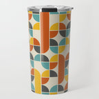 1970s Colors Mid Century Modern Geometric Pattern  Travel Mug Gallery Image 1