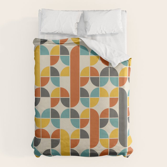 1970s Colors Mid Century Modern Geometric Pattern  Duvet Cover Gallery Image 6