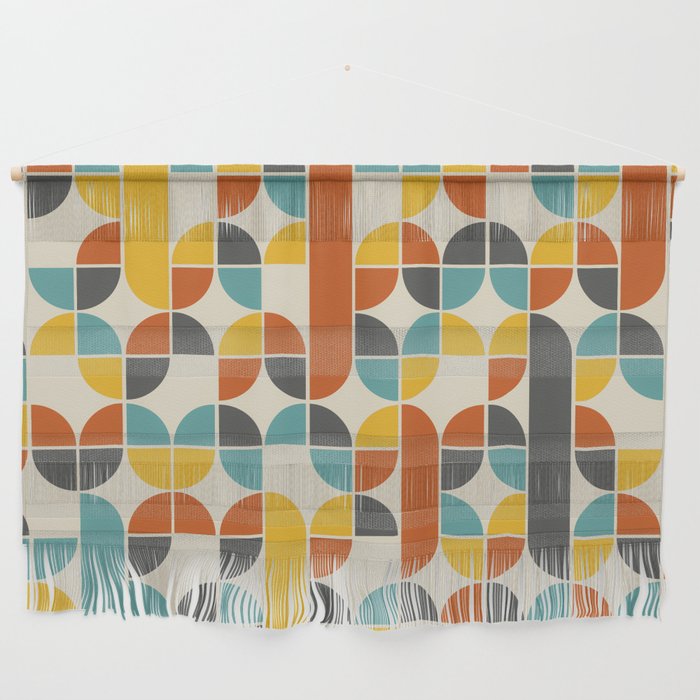 1970s Colors Mid Century Modern Geometric Pattern  Wall Hanging Gallery Image 1