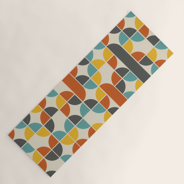 1970s Colors Mid Century Modern Geometric Pattern  Yoga Mat Gallery Image 1