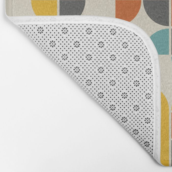 1970s Colors Mid Century Modern Geometric Pattern  Bath Mat Gallery Image 2