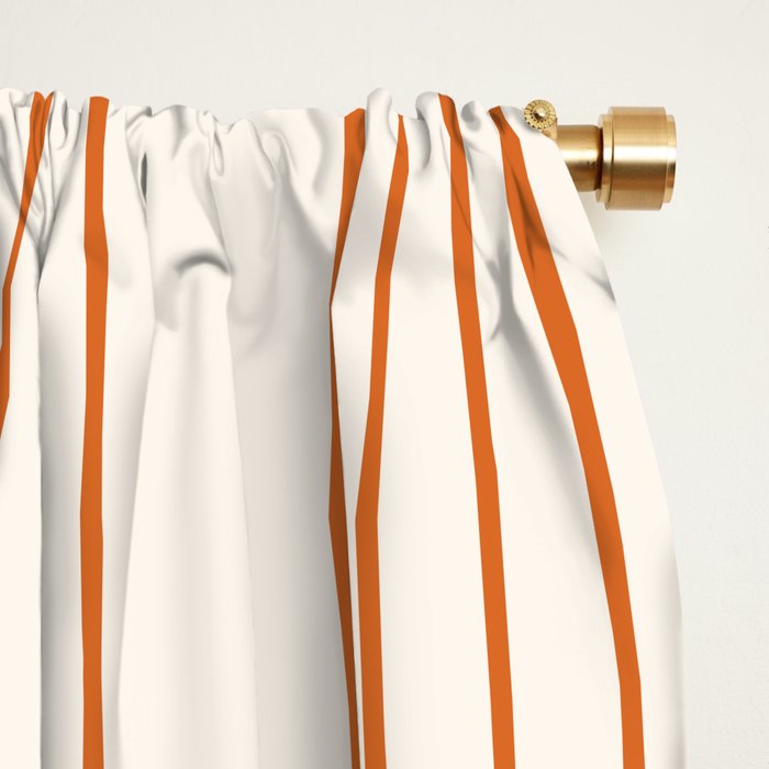 Mid Century Modern Geometric 162 Sun Rainbow abstract in Navy Blue Orange Window Curtain Gallery Image 2