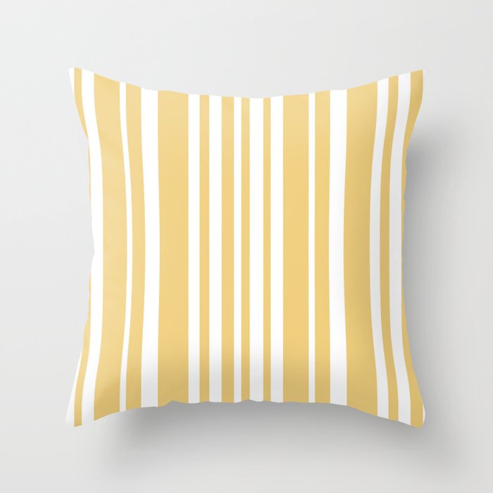 Classic Stripes XLIV - Pastel Yellow Throw Pillow Gallery Image 6