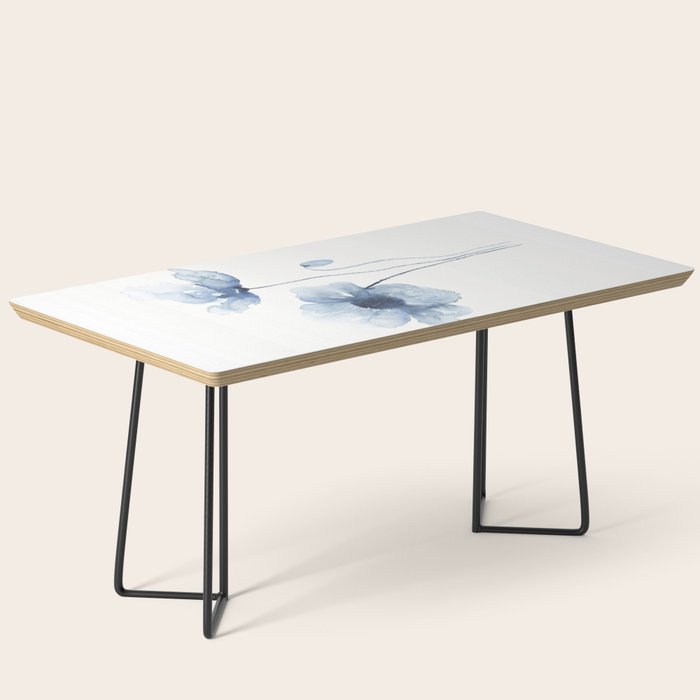 Blue Watercolor Poppies Coffee Table Gallery Image 1