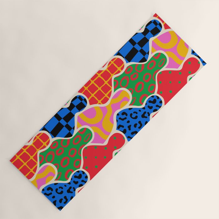 Colorful diverse people crowd collage pattern Yoga Mat Gallery Image 1
