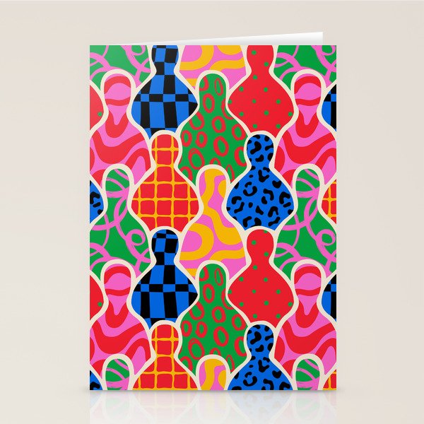Colorful diverse people crowd collage pattern Stationery Card Gallery Image 2