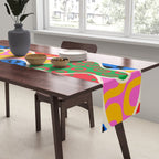 Colorful diverse people crowd collage pattern Table Runner Gallery Image 2