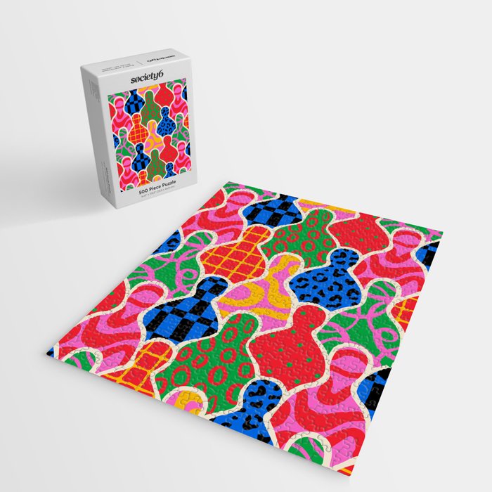 Colorful diverse people crowd collage pattern Jigsaw Puzzle Gallery Image 2