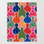 Colorful diverse people crowd collage pattern Poster Gallery Image 4