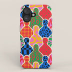 Colorful diverse people crowd collage pattern iPhone Case Gallery Image 1