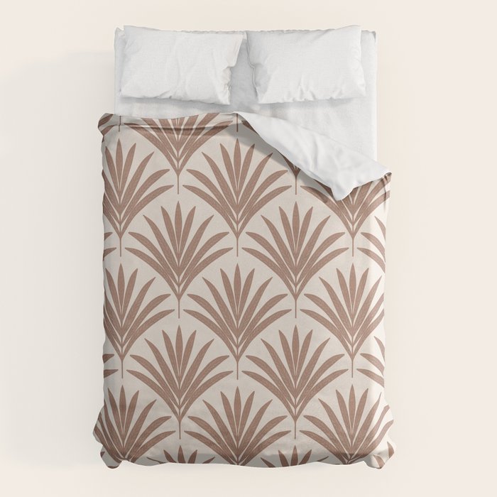 Modern Palm Leaf Pattern - Mocha Duvet Cover Gallery Image 6