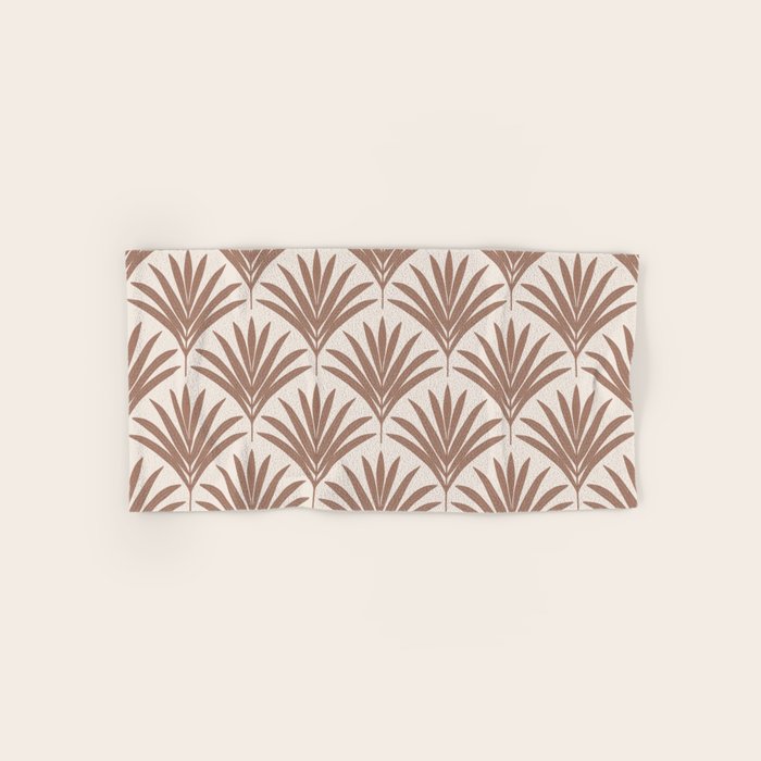 Modern Palm Leaf Pattern - Mocha Bath Towel Gallery Image 1