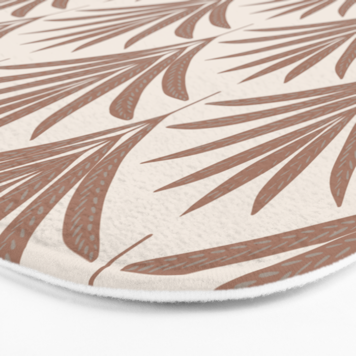 Modern Palm Leaf Pattern - Mocha Bath Mat Gallery Image 3