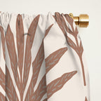 Modern Palm Leaf Pattern - Mocha Window Curtain Gallery Image 2