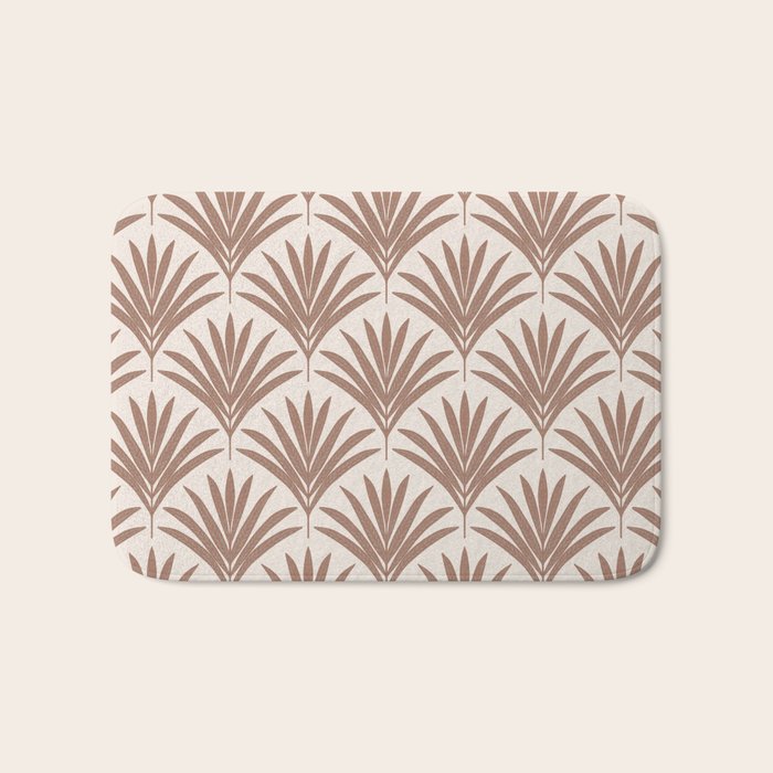 Modern Palm Leaf Pattern - Mocha Bath Mat Gallery Image 1