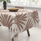 Modern Palm Leaf Pattern - Mocha Tablecloth Gallery Image 3