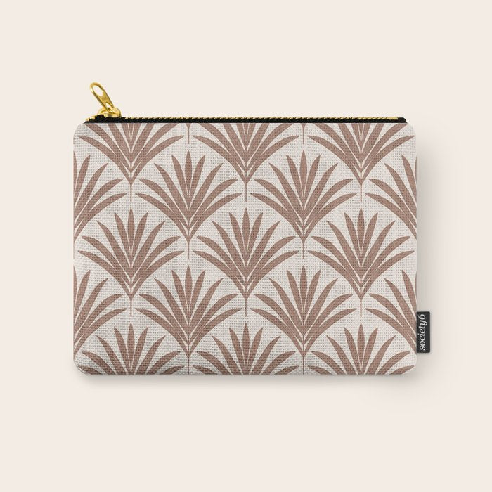 Modern Palm Leaf Pattern - Mocha Carry All Pouch Gallery Image 1