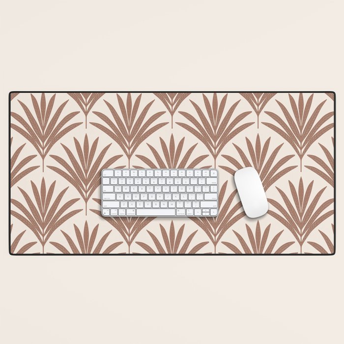 Modern Palm Leaf Pattern - Mocha Desk Mat Gallery Image 1