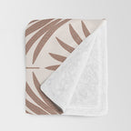 Modern Palm Leaf Pattern - Mocha Throw Blanket Gallery Image 3