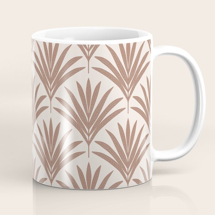 Modern Palm Leaf Pattern - Mocha Coffee Mug Gallery Image 1
