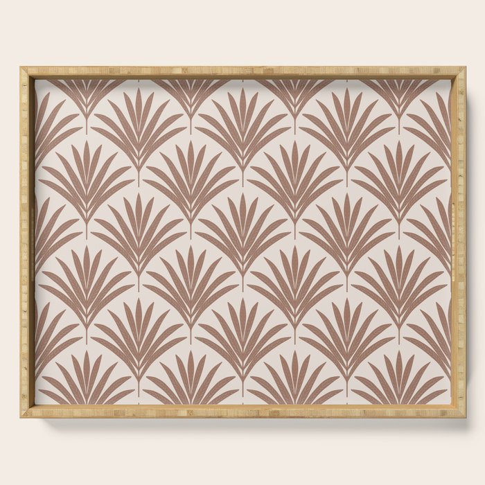 Modern Palm Leaf Pattern - Mocha Serving Tray Gallery Image 1