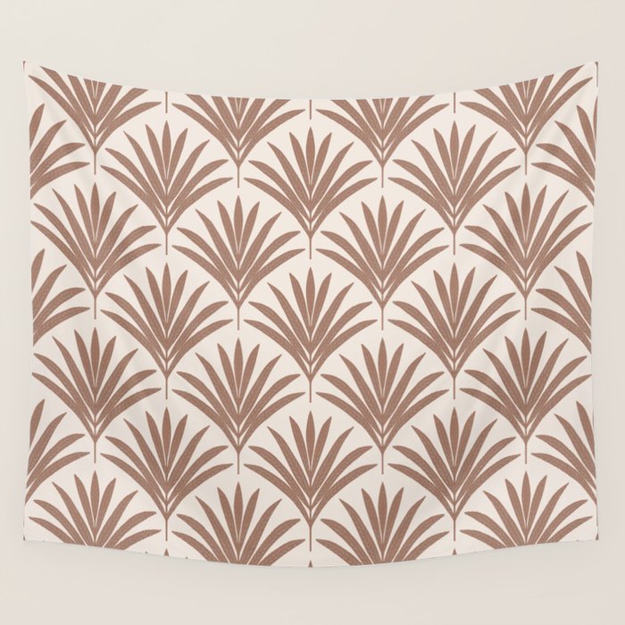 Modern Palm Leaf Pattern - Mocha Wall Tapestry Gallery Image 1