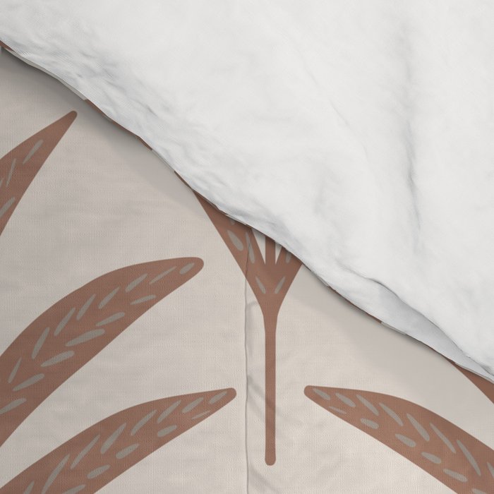 Modern Palm Leaf Pattern - Mocha Comforter Gallery Image 4