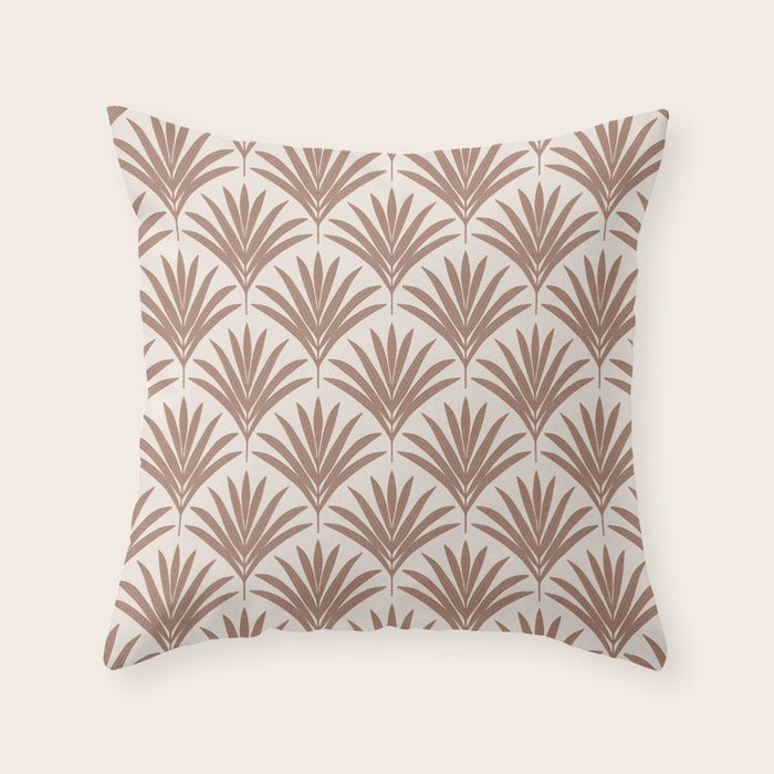 Modern Palm Leaf Pattern - Mocha Throw Pillow Gallery Image 6