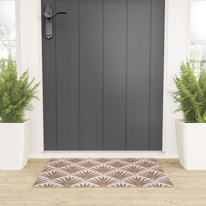 Modern Palm Leaf Pattern - Mocha Welcome Mat Gallery Image 3