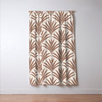 Modern Palm Leaf Pattern - Mocha Window Curtain Gallery Image 3