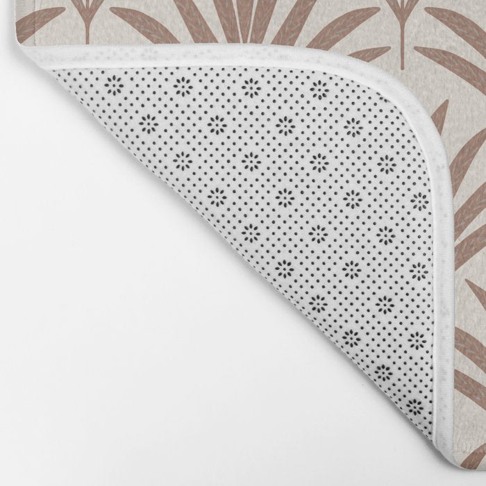 Modern Palm Leaf Pattern - Mocha Bath Mat Gallery Image 2