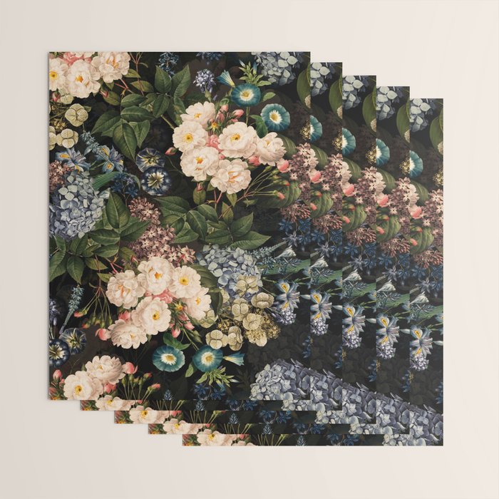 Mystic Vintage Midnight Rose Garden Wrapping Paper Gallery Image 3