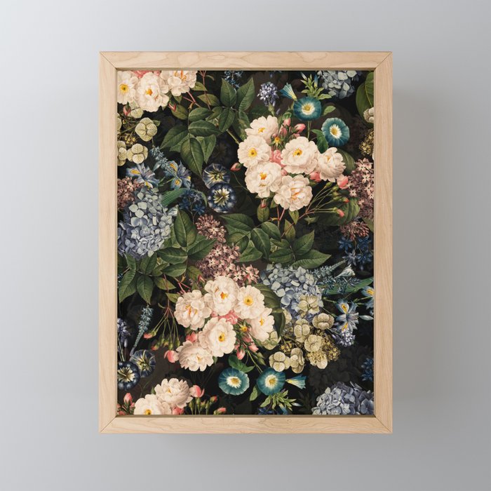Mystic Vintage Midnight Rose Garden Mini Art Print Gallery Image 1