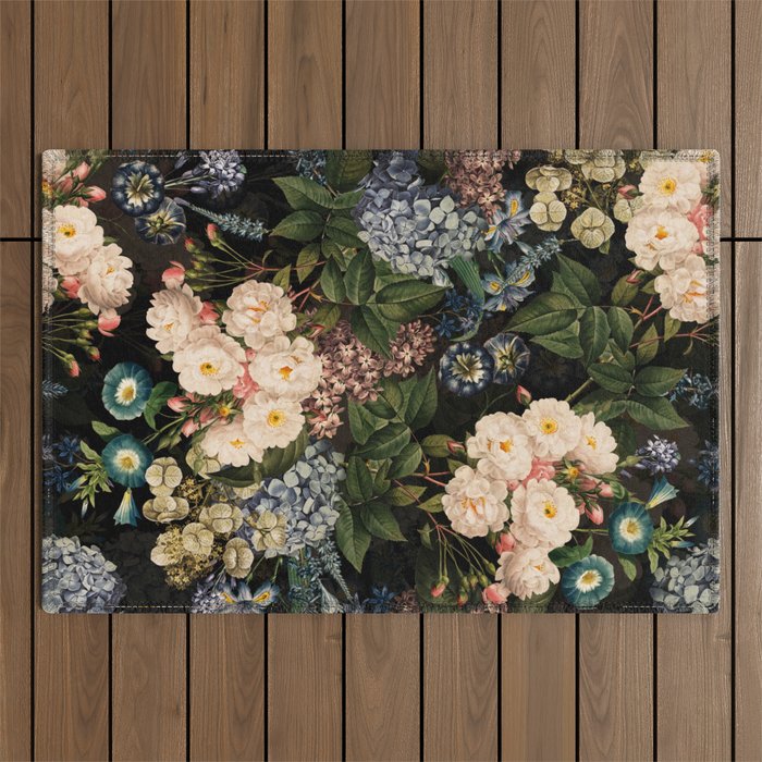 Mystic Vintage Midnight Rose Garden Outdoor Rug Gallery Image 1