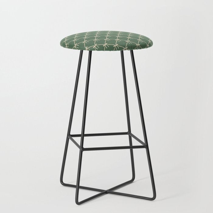 Bows & Ribbons Pattern XXVI Natural Green Stool Gallery Image 1